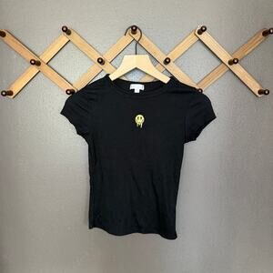 Belle Tweed Babydoll t-shirt melting smiley face